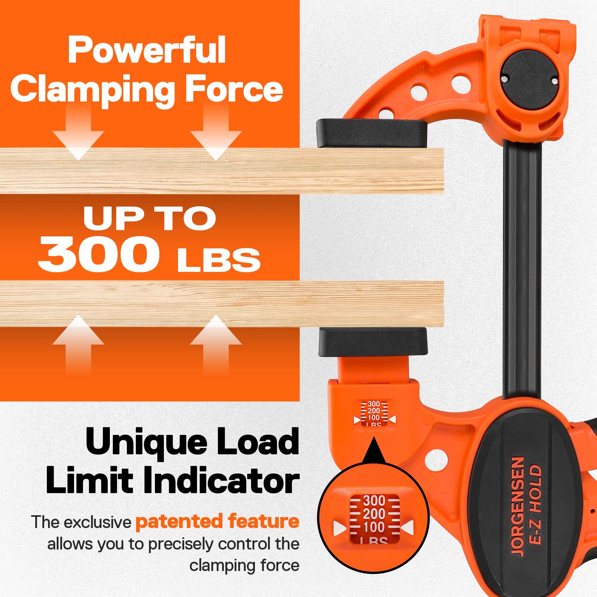 PONY Jorgensen clamp close-up shows reinforced nylon handle for durability.