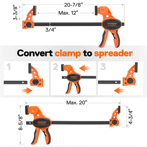PONY Jorgensen bar clamp used as spreader for versatile use.
