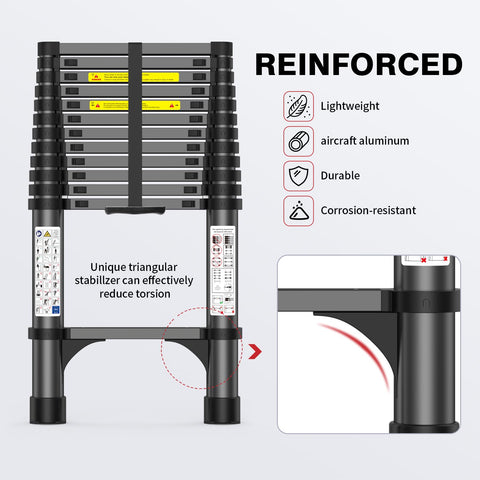 POONO ladder with anti-slip steps providing secure footing.