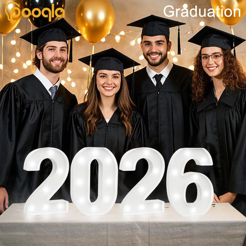 Pooqla 2026 marquee numbers mounted on wall for stylish year signage