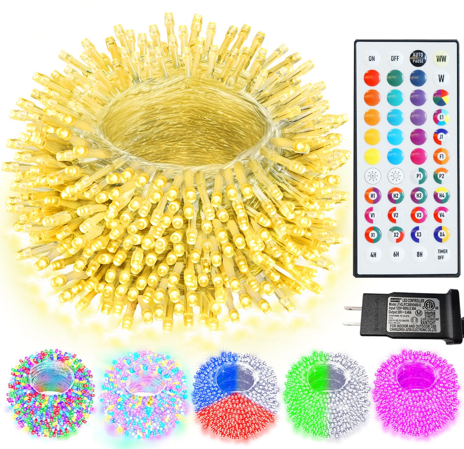 Pooqla color-changing lights with remote for versatile holiday decorating