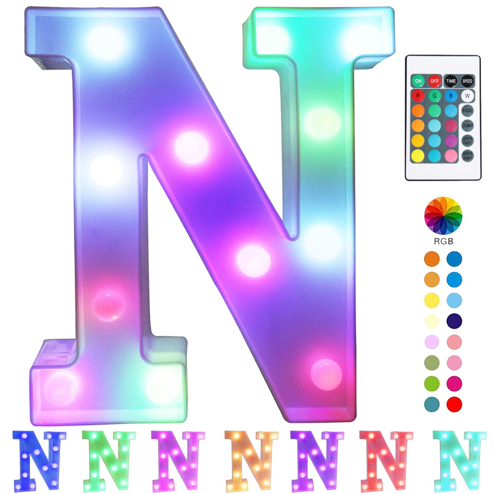 Pooqla colorful LED marquee letters illuminate bar decor with vibrant colors