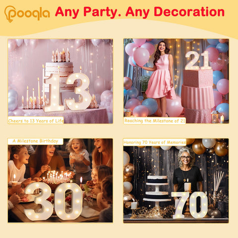 Pooqla 13th-number decor supports flexible DIY arrangements for anniversaries or birthdays