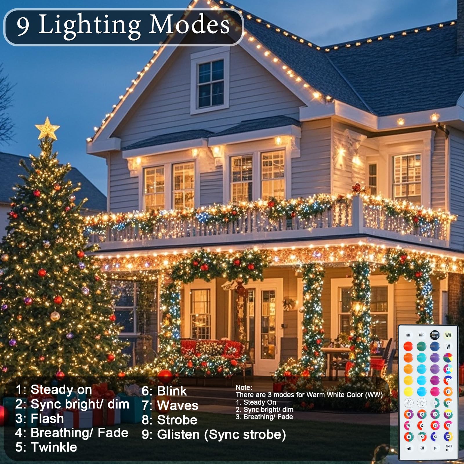 Pooqla IP44 waterproof rating protects outdoor decorations