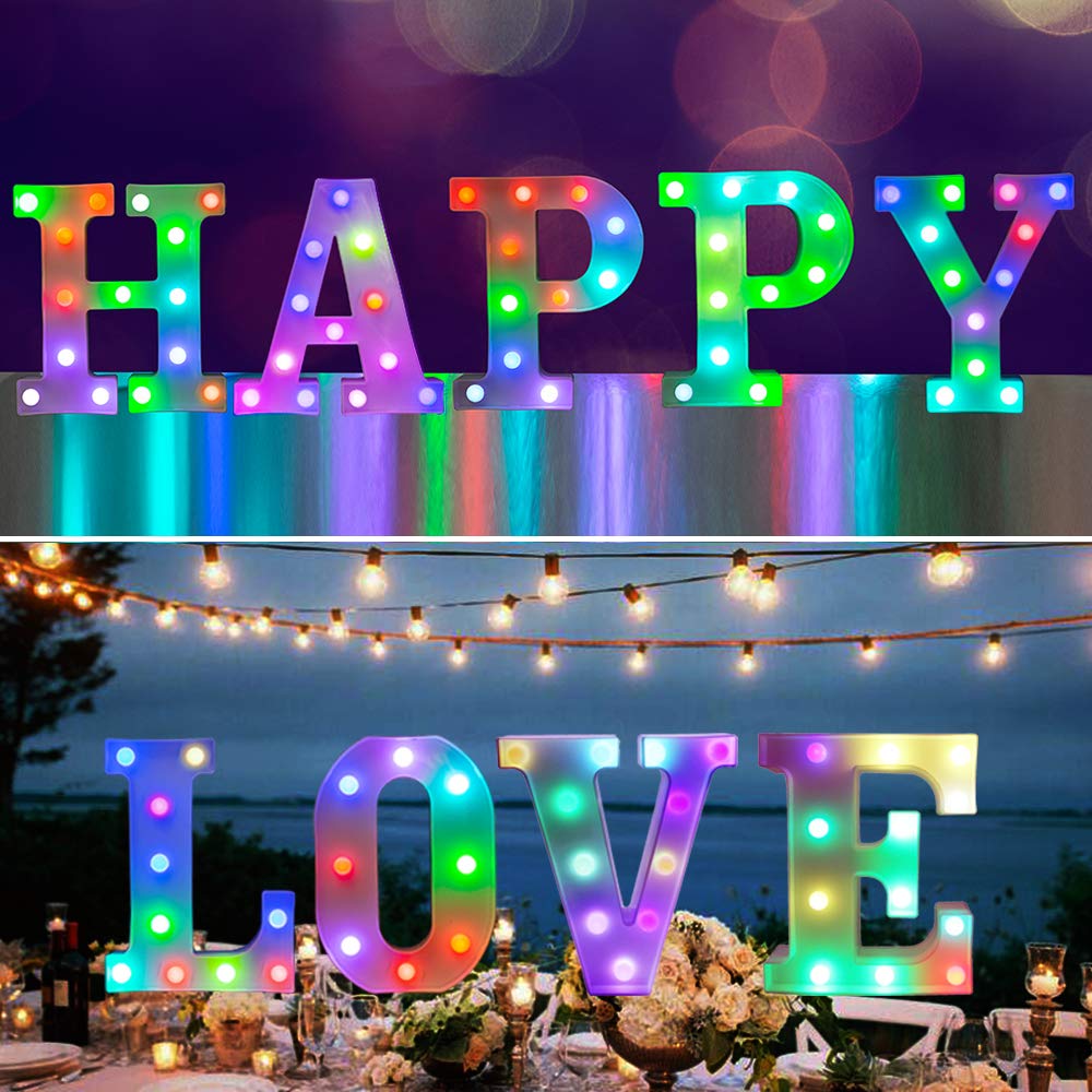 Pooqla LED marquee letters remote control for color and mode options