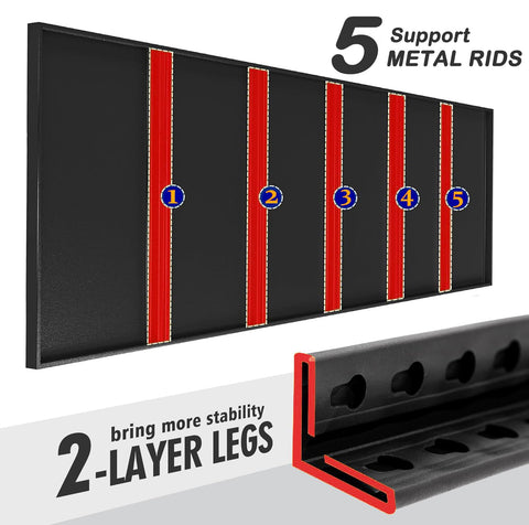 POOUPHV 5-tier rack loaded with boxes and bins for organized spaces.