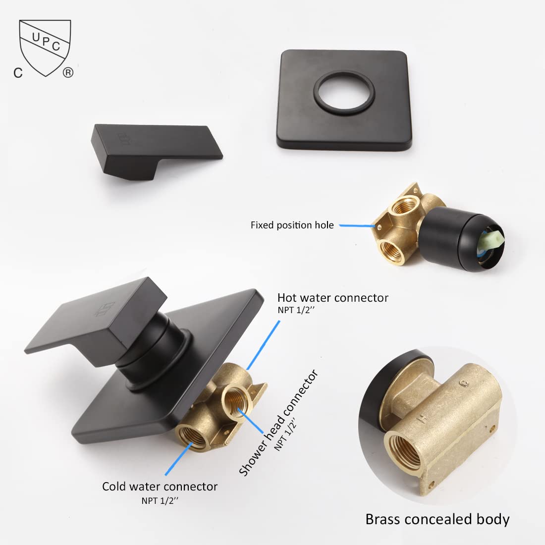 POP SANITARYWARE matte black rainfall system adds modern elegance and full-coverage spray.