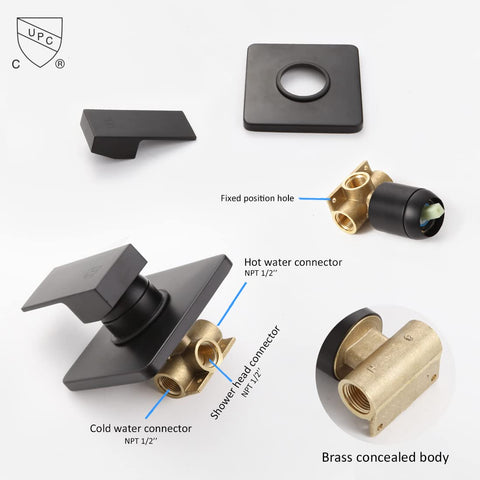 POP SANITARYWARE matte black rainfall system adds modern elegance and full-coverage spray.