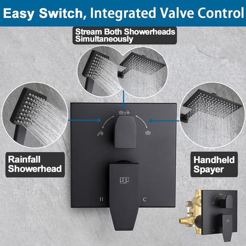 POP SANITARYWARE shower arm and hose; flexible installation options.