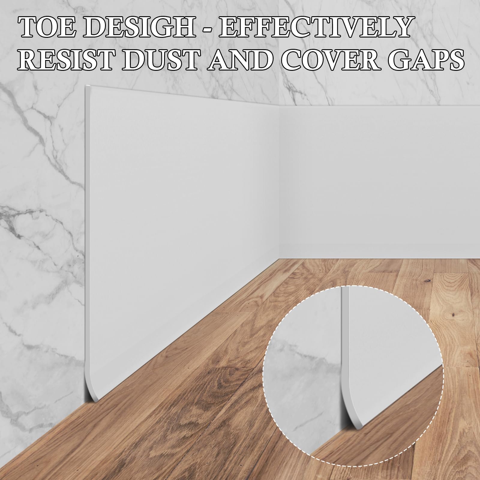 POPAKAN baseboard trim with adhesive back for quick DIY install.