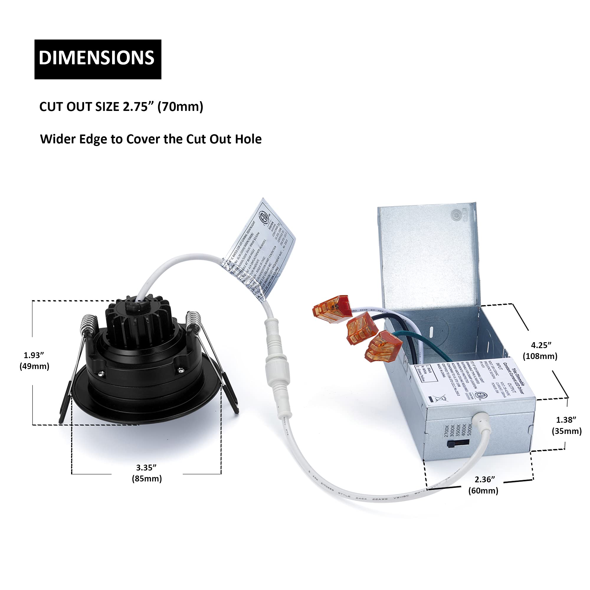 POPANU dimmable downlight provides smooth 5%–100% dimming with triac dimmers.