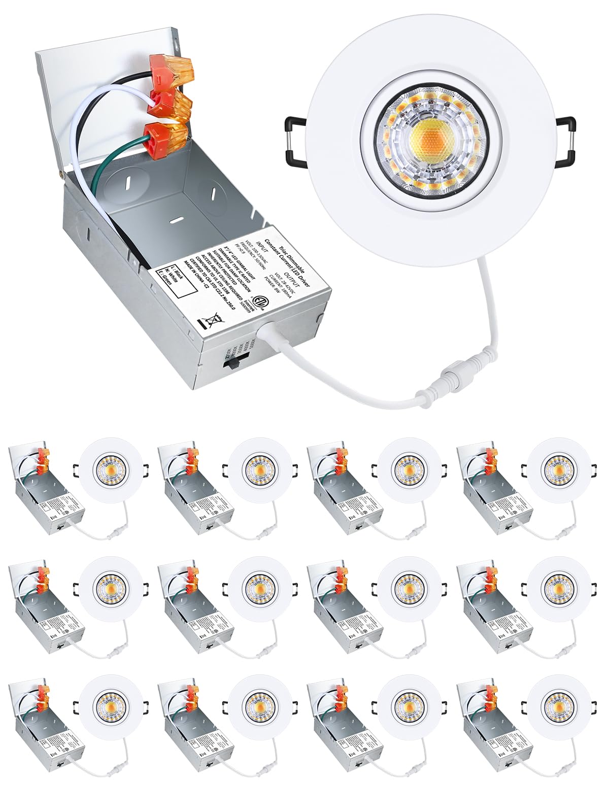 POPANU premium 3-inch gimbal downlight beam angle for focused task lighting.