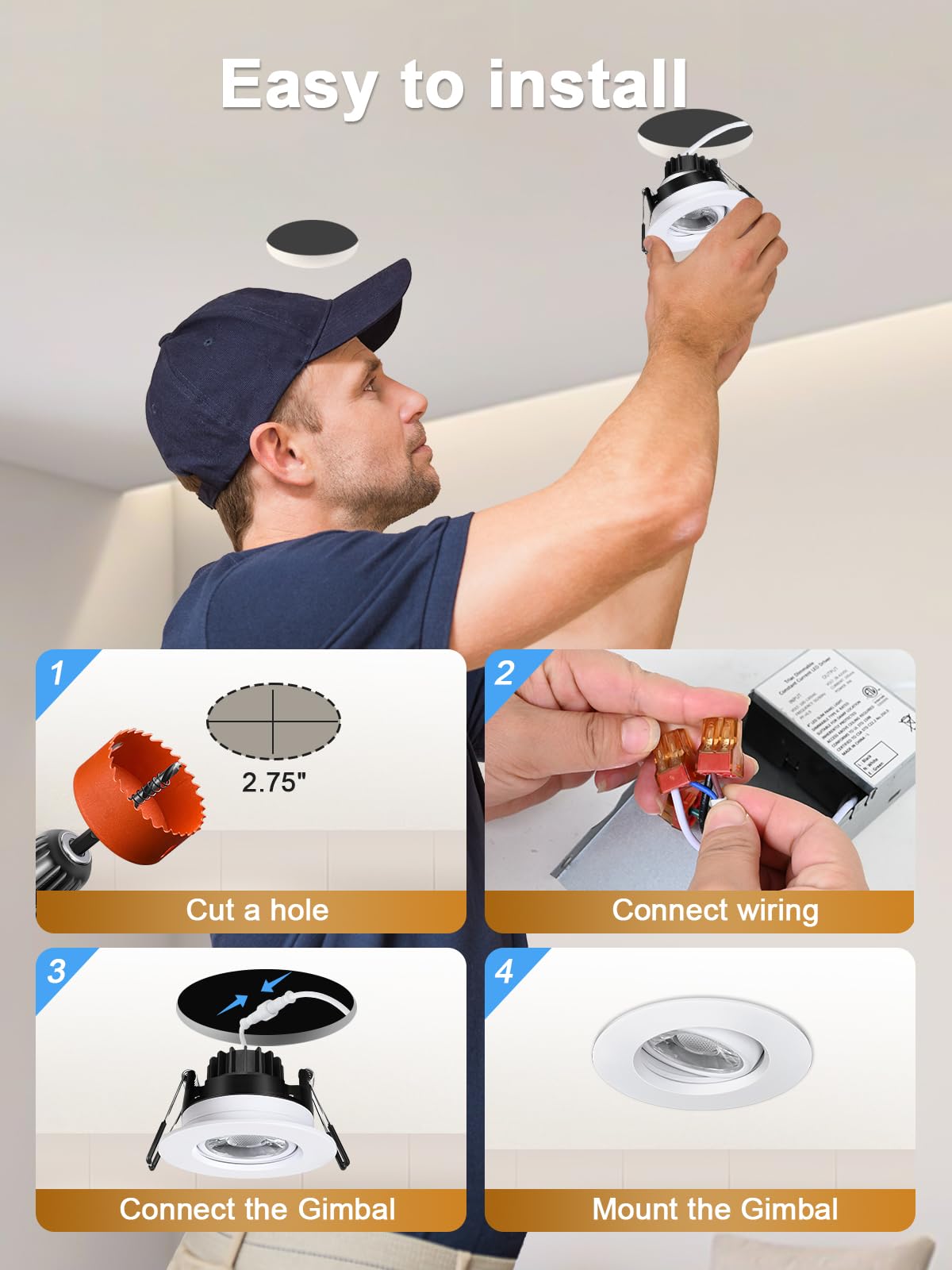 POPANU downlight with junction box enables safe, easy installation.