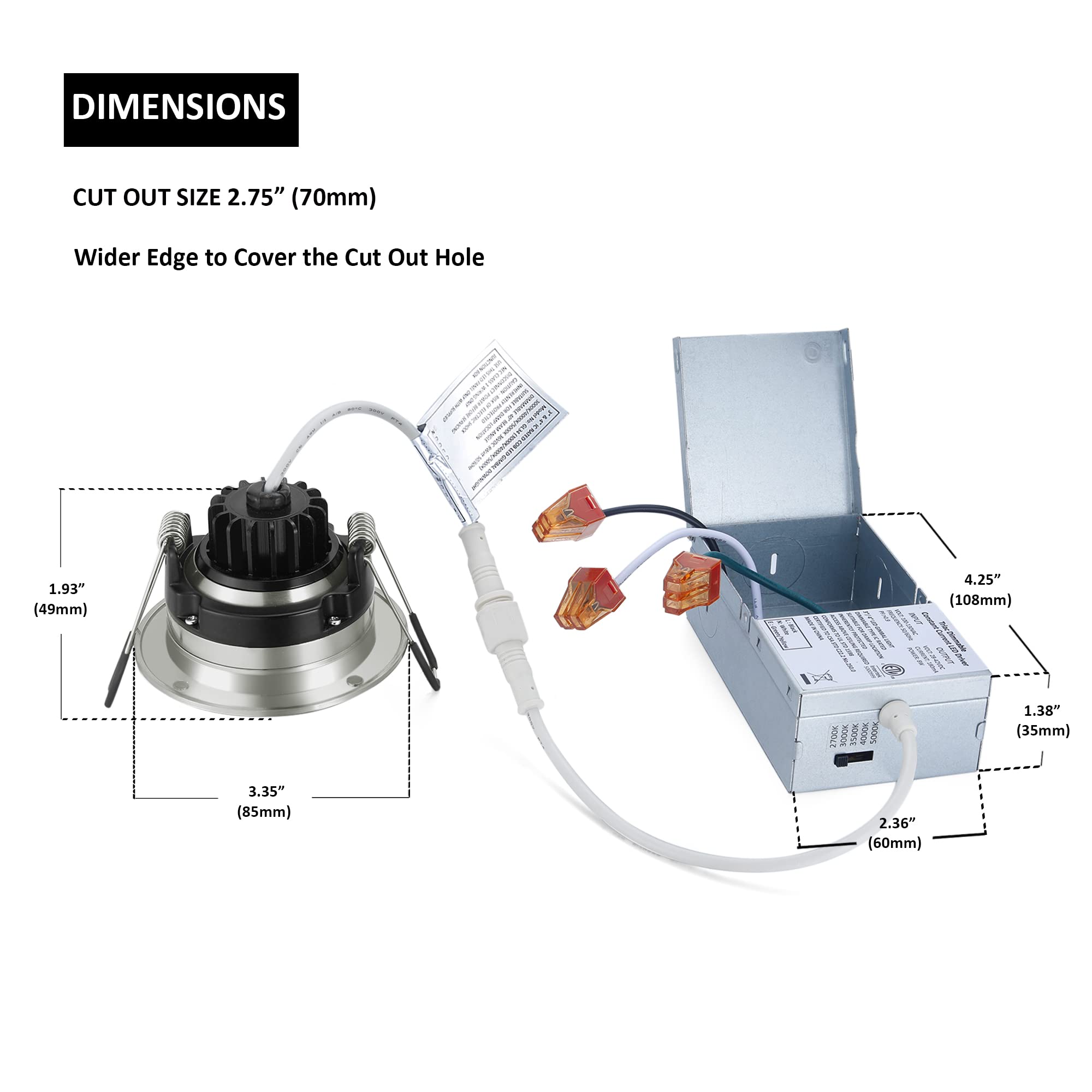 POPANU 8W dimmable downlight for living rooms and hallways