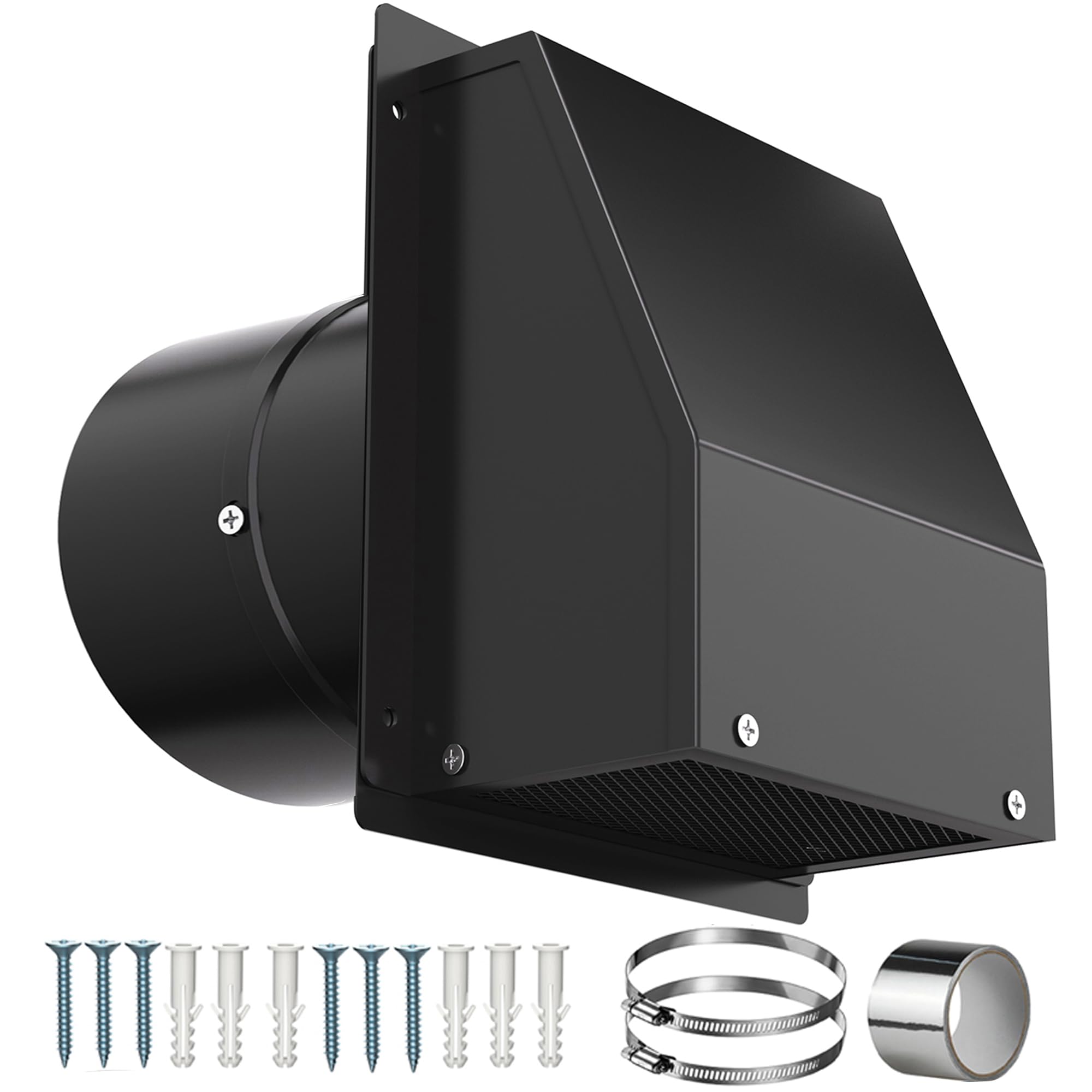 Popbee 6-inch wall vent with damper for reliable airflow and rain protection.