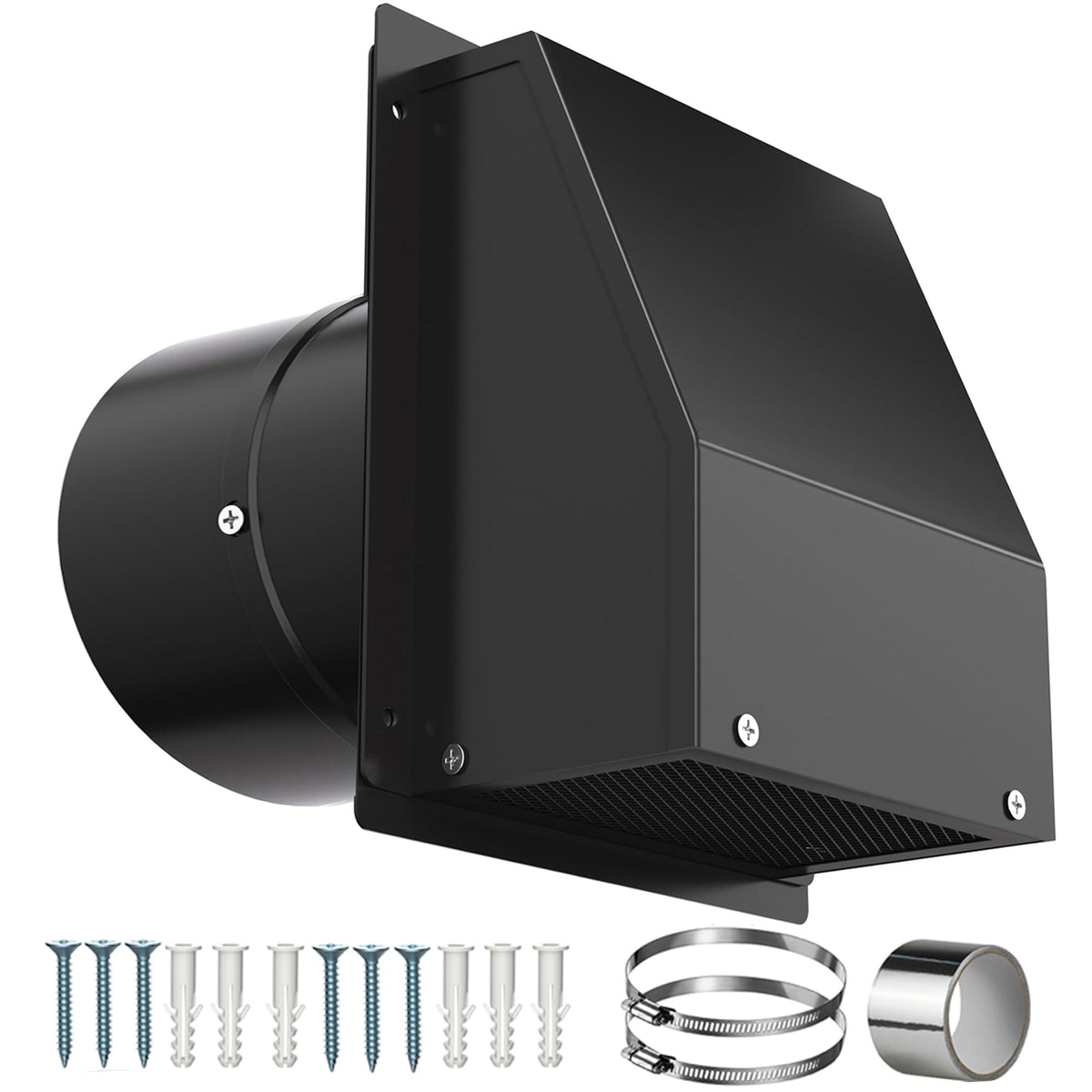 Popbee 6-inch wall vent with damper for reliable airflow and rain protection.