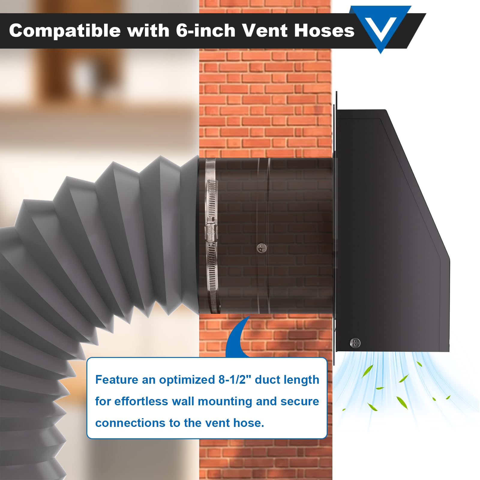 Popbee galvanized steel vent body resists rust in harsh weather.