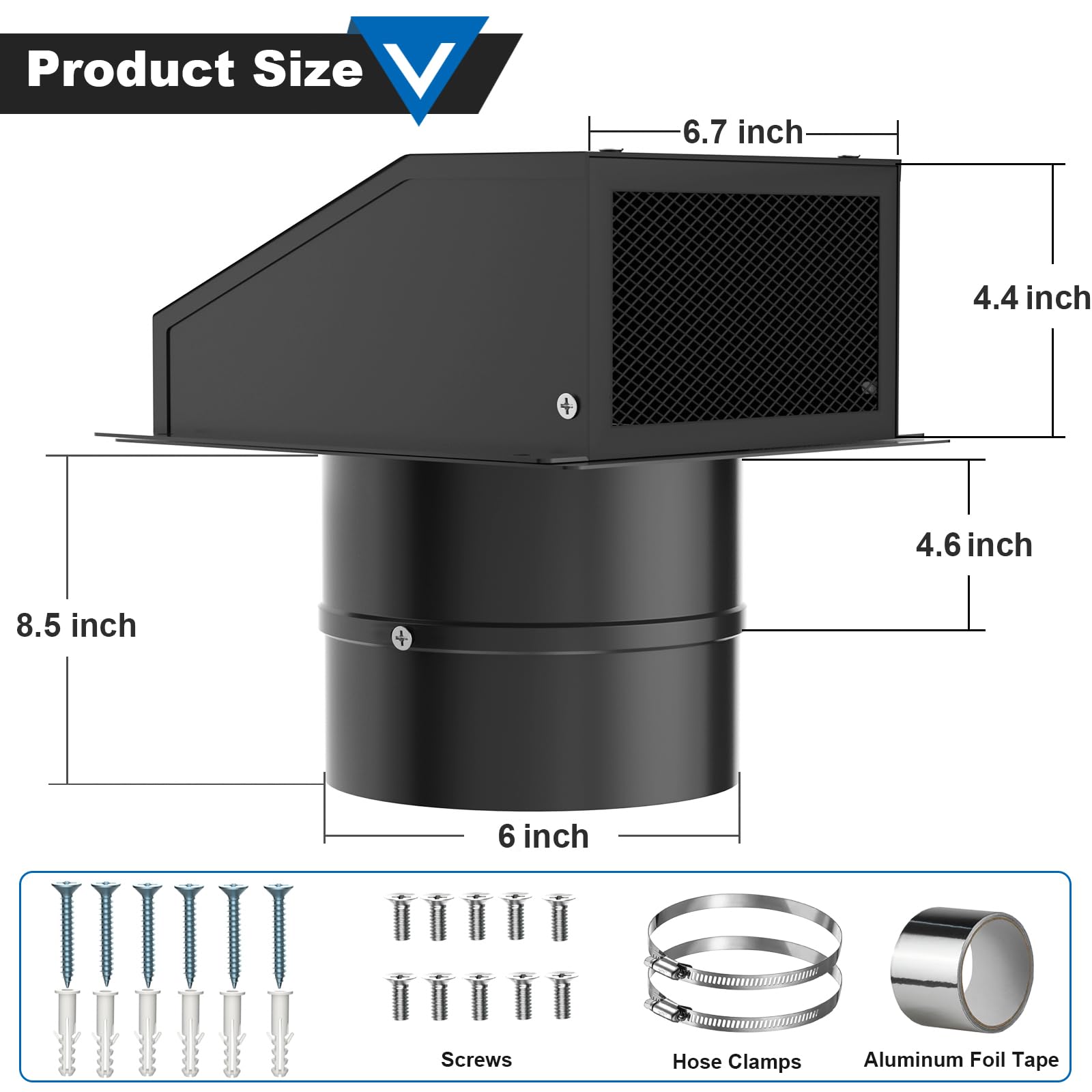 Popbee hooded wall vent cover protects exterior walls from water intrusion.