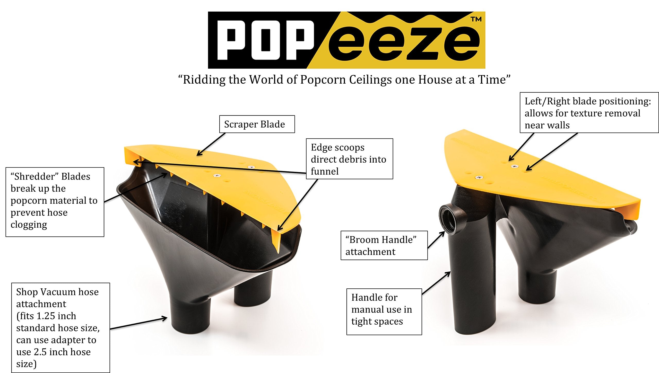 POP EEZE packaging and bilingual instructions emphasize user-friendly guidance.