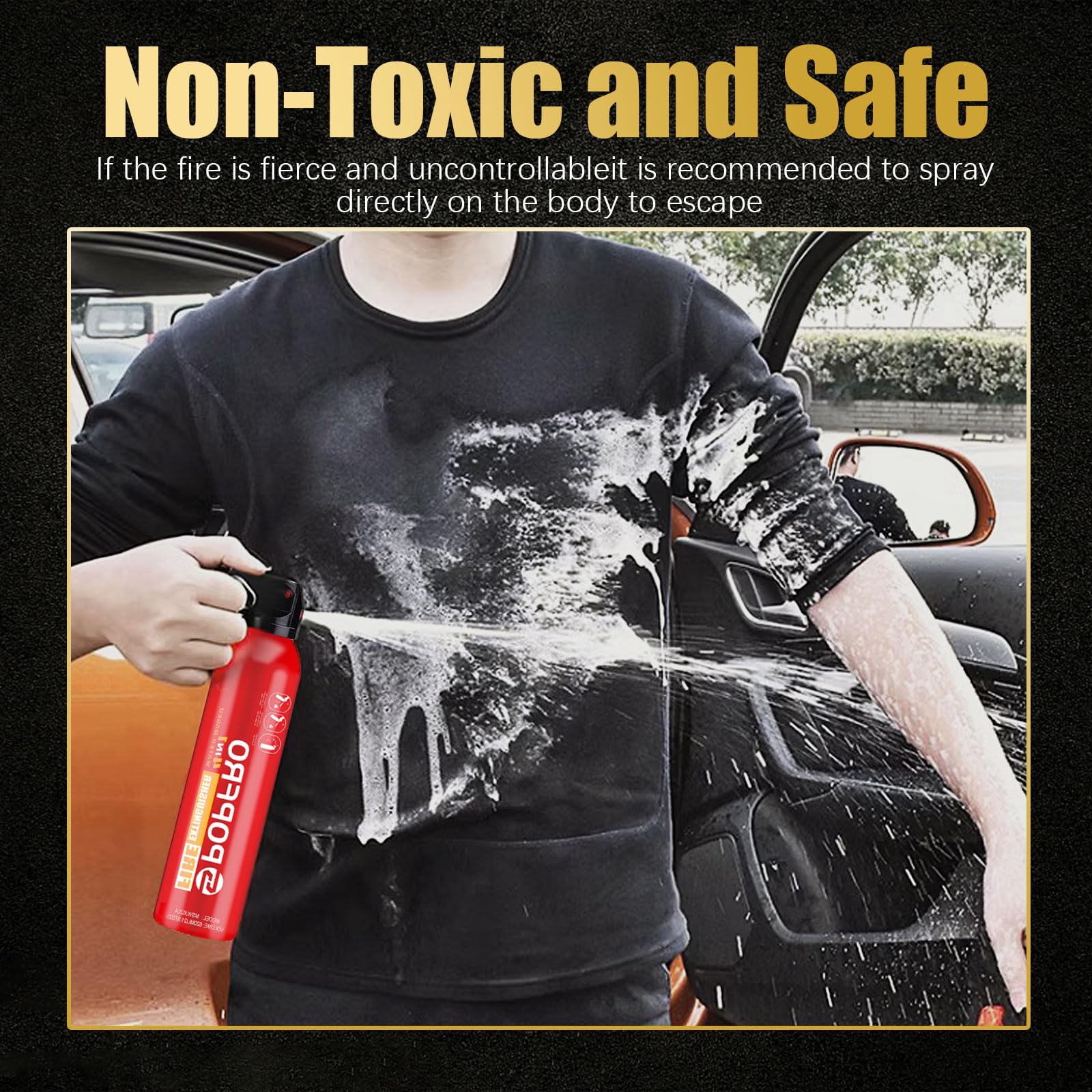 POPFRO kitchen oil fire extinguisher for safe cooking areas.