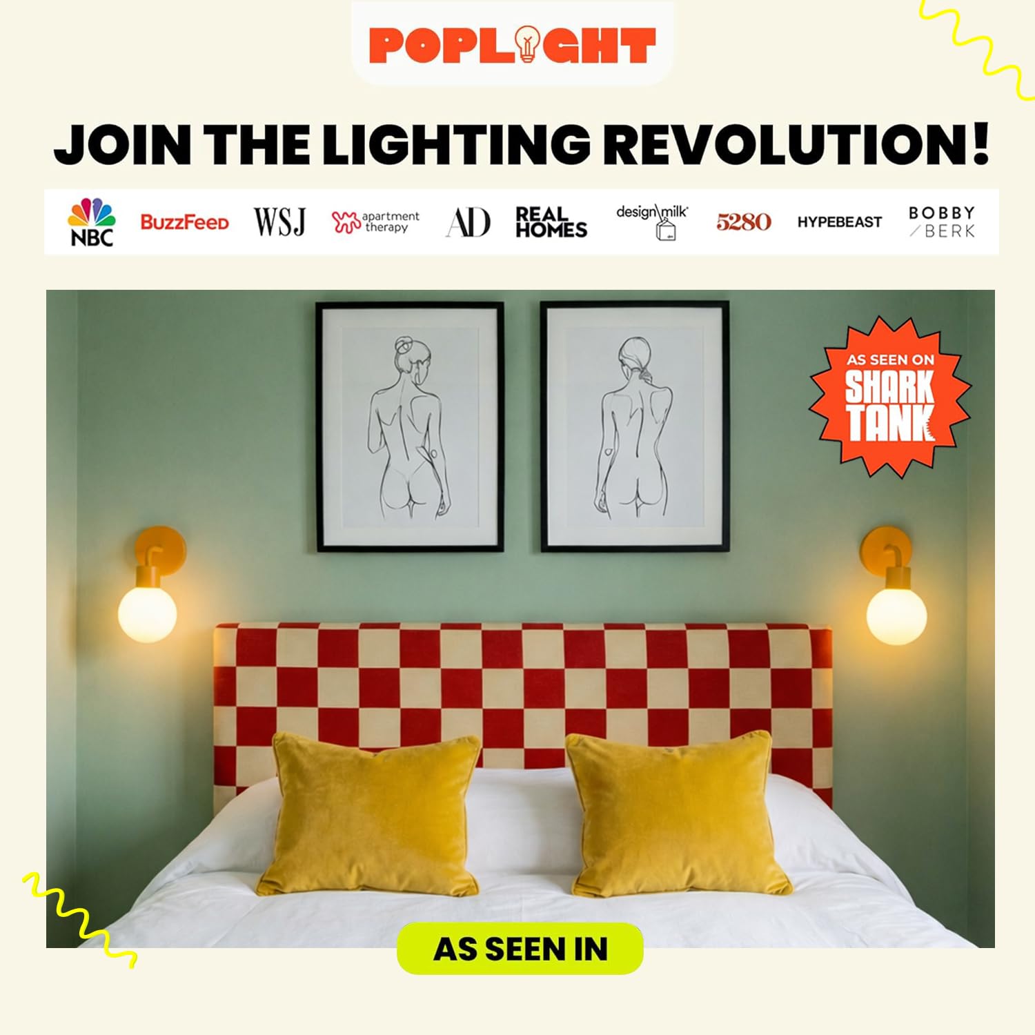 Poplight modern design wall light complements contemporary décor with minimalist silhouette