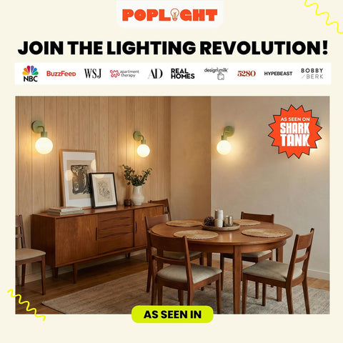Poplight portable wall sconce moves easily between rooms