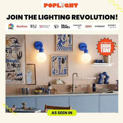 Poplight sconce blue energy efficient LED glow for long lasting light