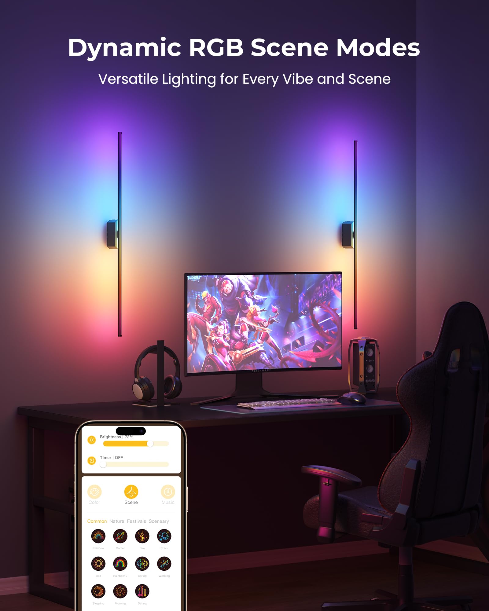 PopoIron wall sconce app-control for customizing brightness and color