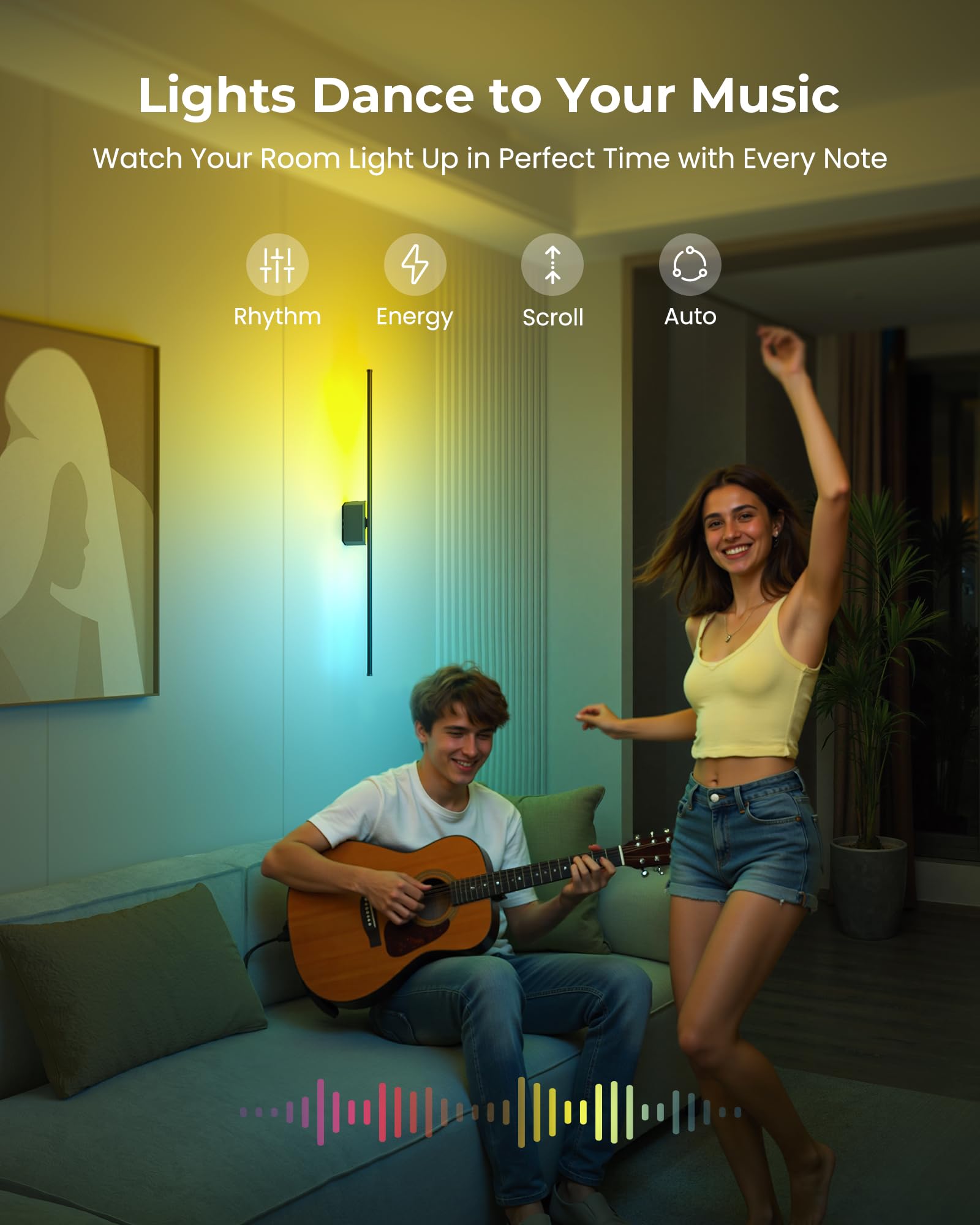 PopoIron wall sconce color-changing option for mood lighting