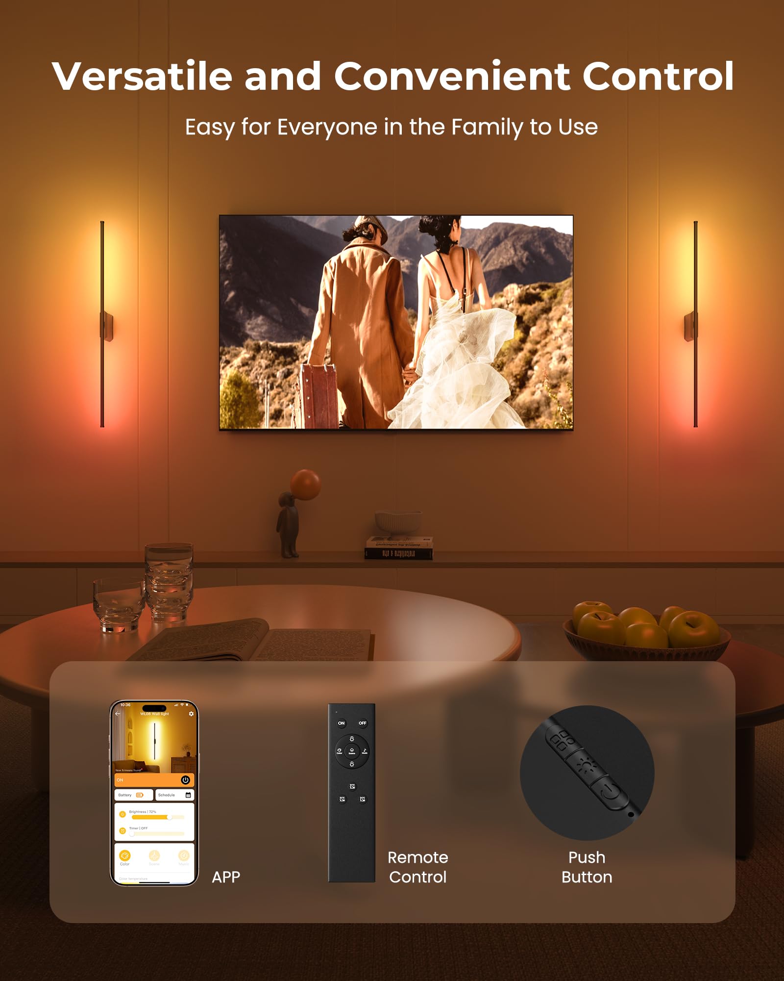 PopoIron wall sconce dynamic scene modes for instant ambiance