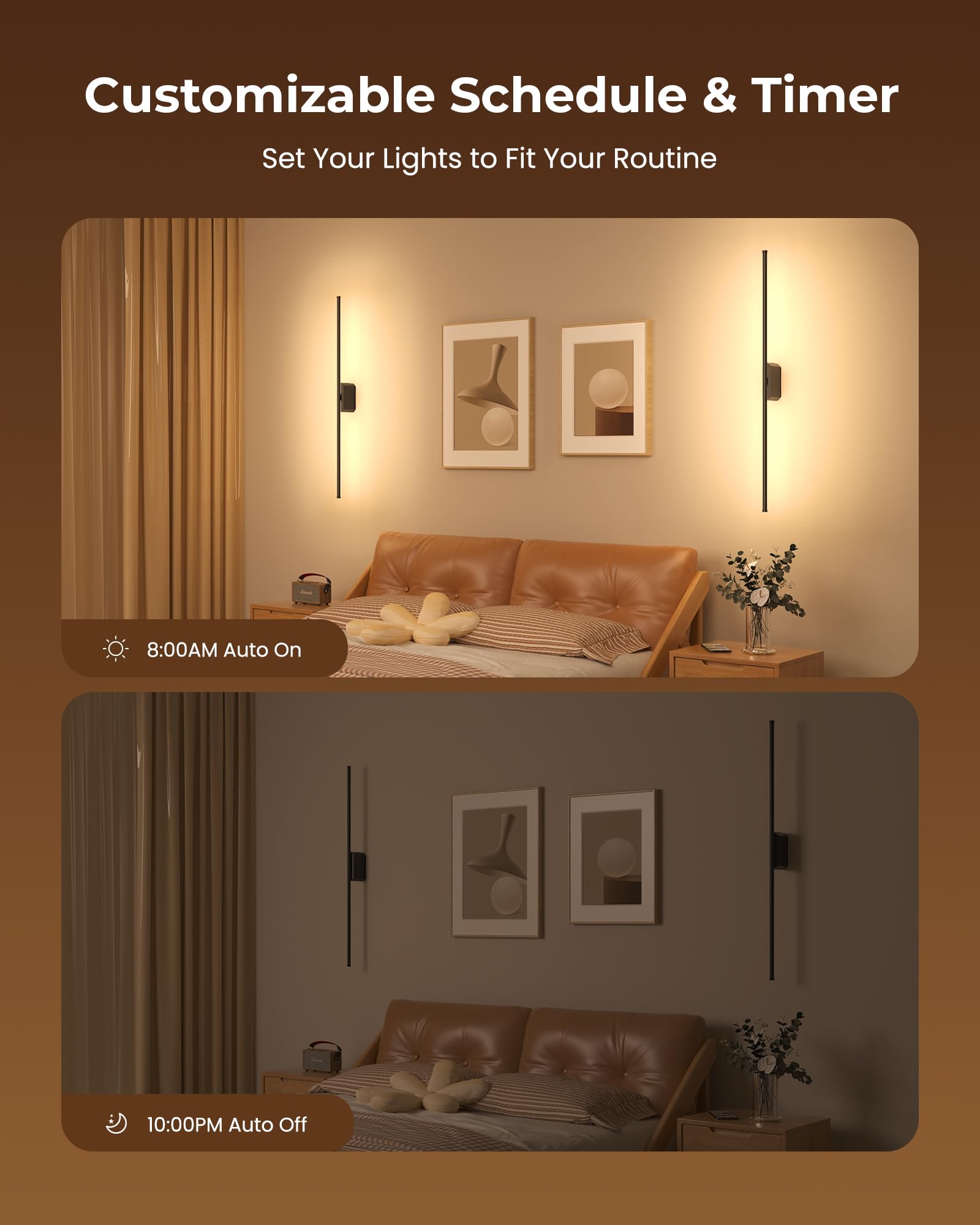 PopoIron wall sconce music-sync feature dances to your music