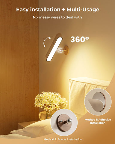 PopoIron 7500mAh battery-powered sconce provides hours of cordless illumination