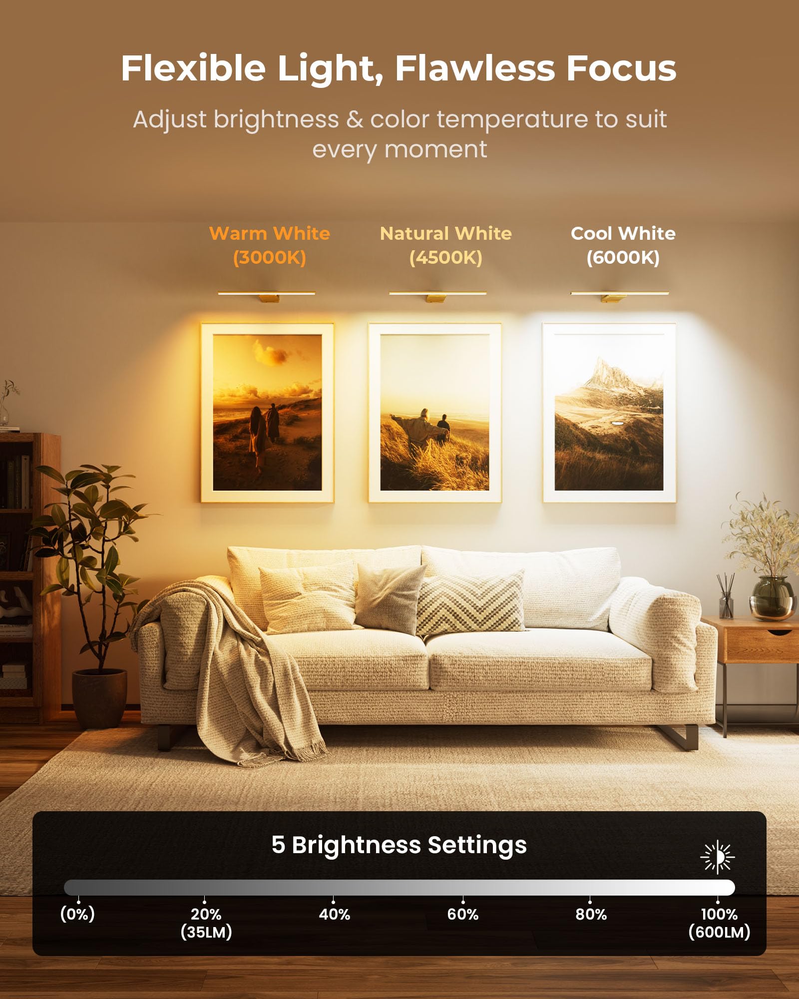 PopoIron color temperature options create warm natural or cool ambience