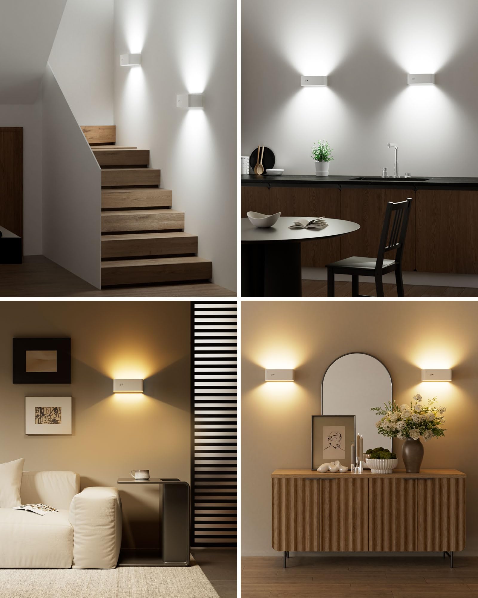 PopoIron motion sensor wall sconce dual LED arrays illuminate upwards and downwards