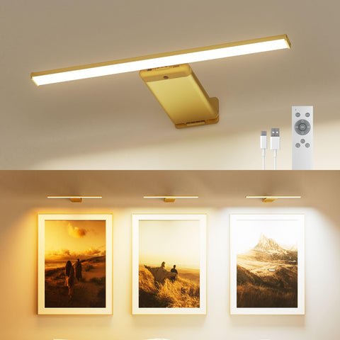 PopoIron picture light wall remote illuminates artwork with adjustable brightness