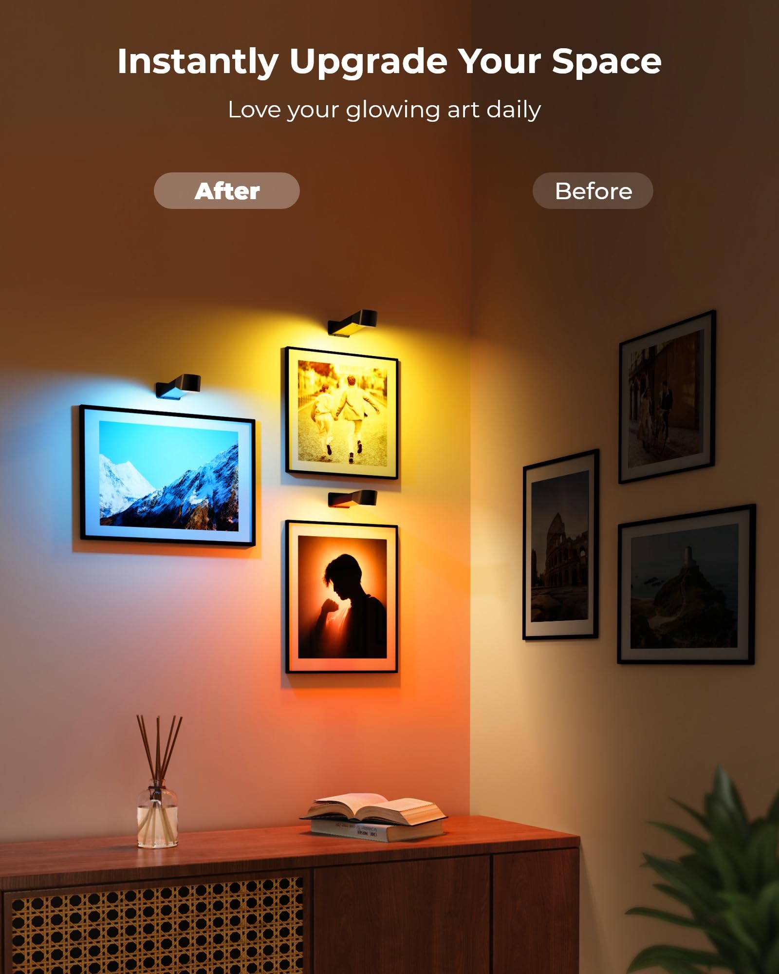 PopoIron rechargeable battery-powered light for flexible wall display.