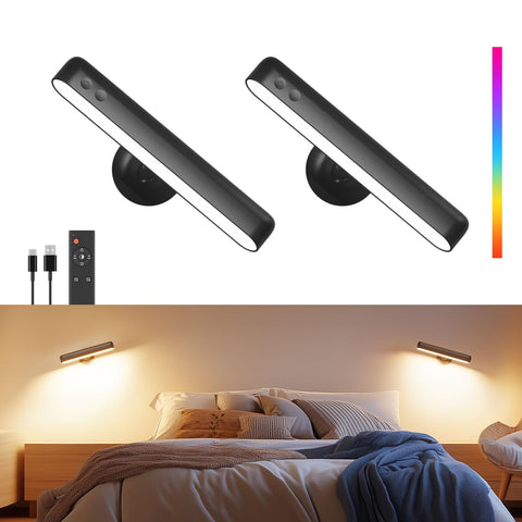 PopoIron rechargeable wall sconce remote rotation for flexible ambient lighting