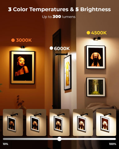 PopoIron wall-frame light set compatible with 4x6 to 8x12 frames.