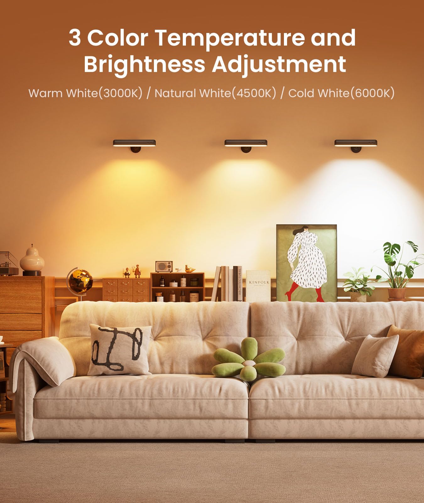 PopoIron wall sconce three color temperatures for versatile tasks.