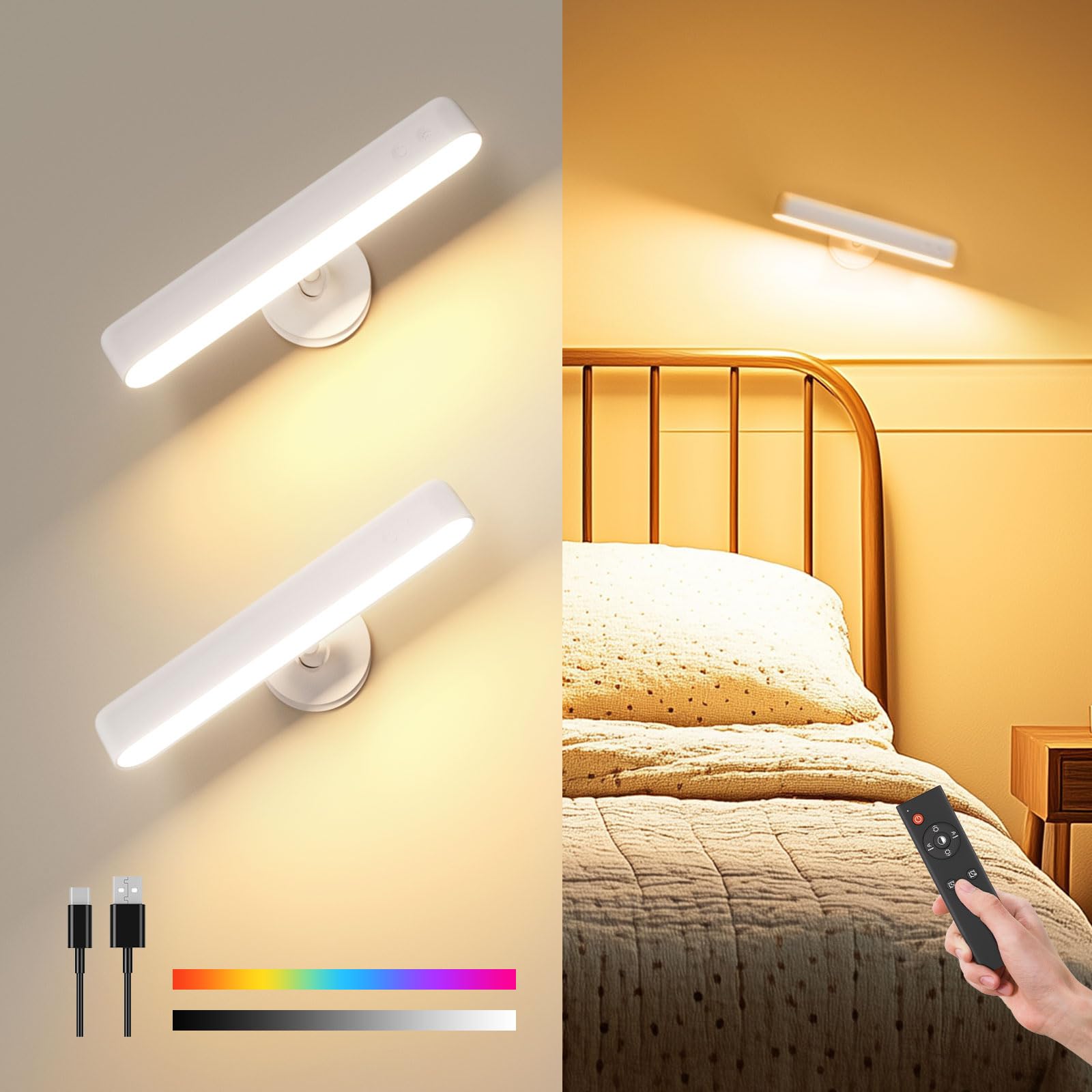 PopoIron wall sconce 7500mAh battery for long-lasting indoor lighting.