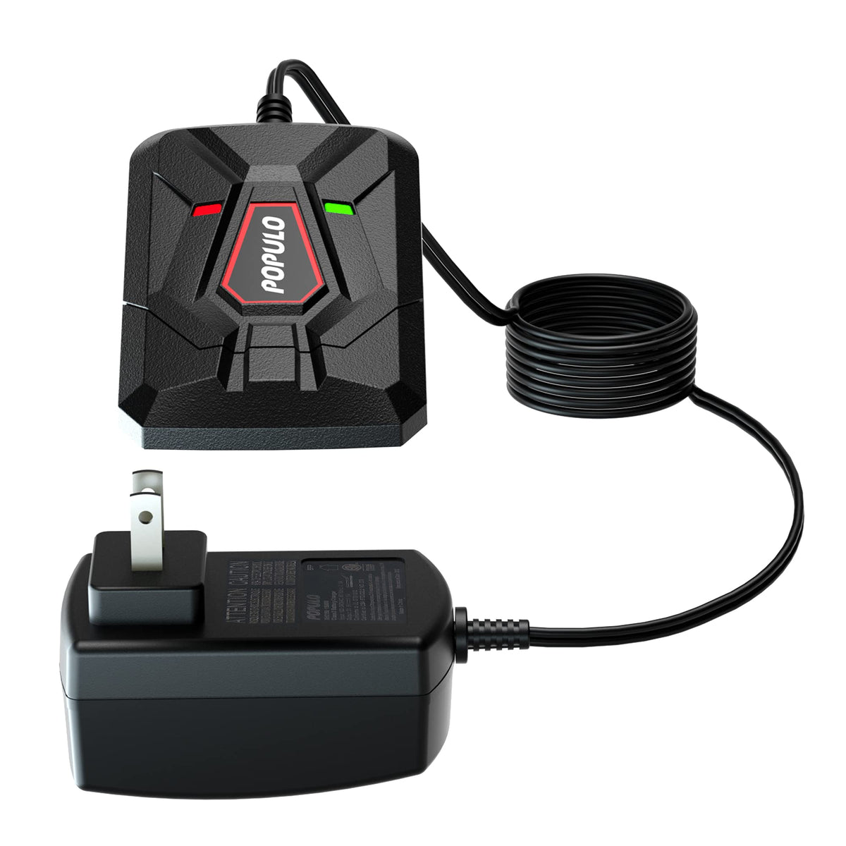 POPULO 20V Max Charger, front view, keeps POPULO tools ready with universal input
