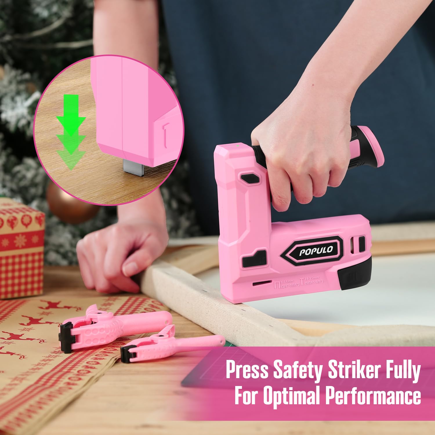 POPULO 4V nail/stapler used on woodwork and home carpentry.