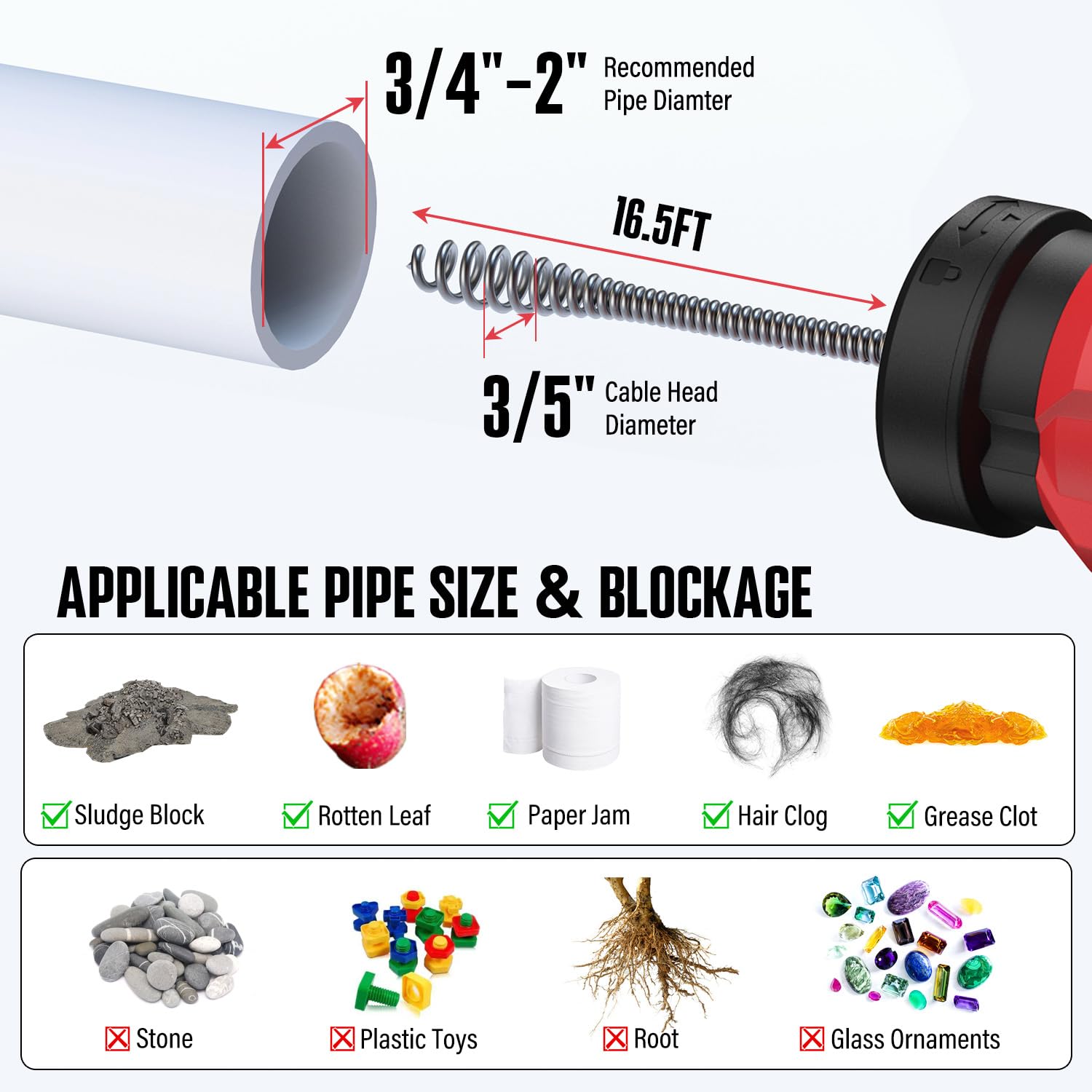 POPULO drill-powered drain snake saves effort during tough blockages