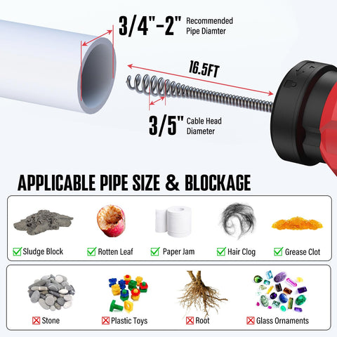 POPULO drill-powered drain snake saves effort during tough blockages