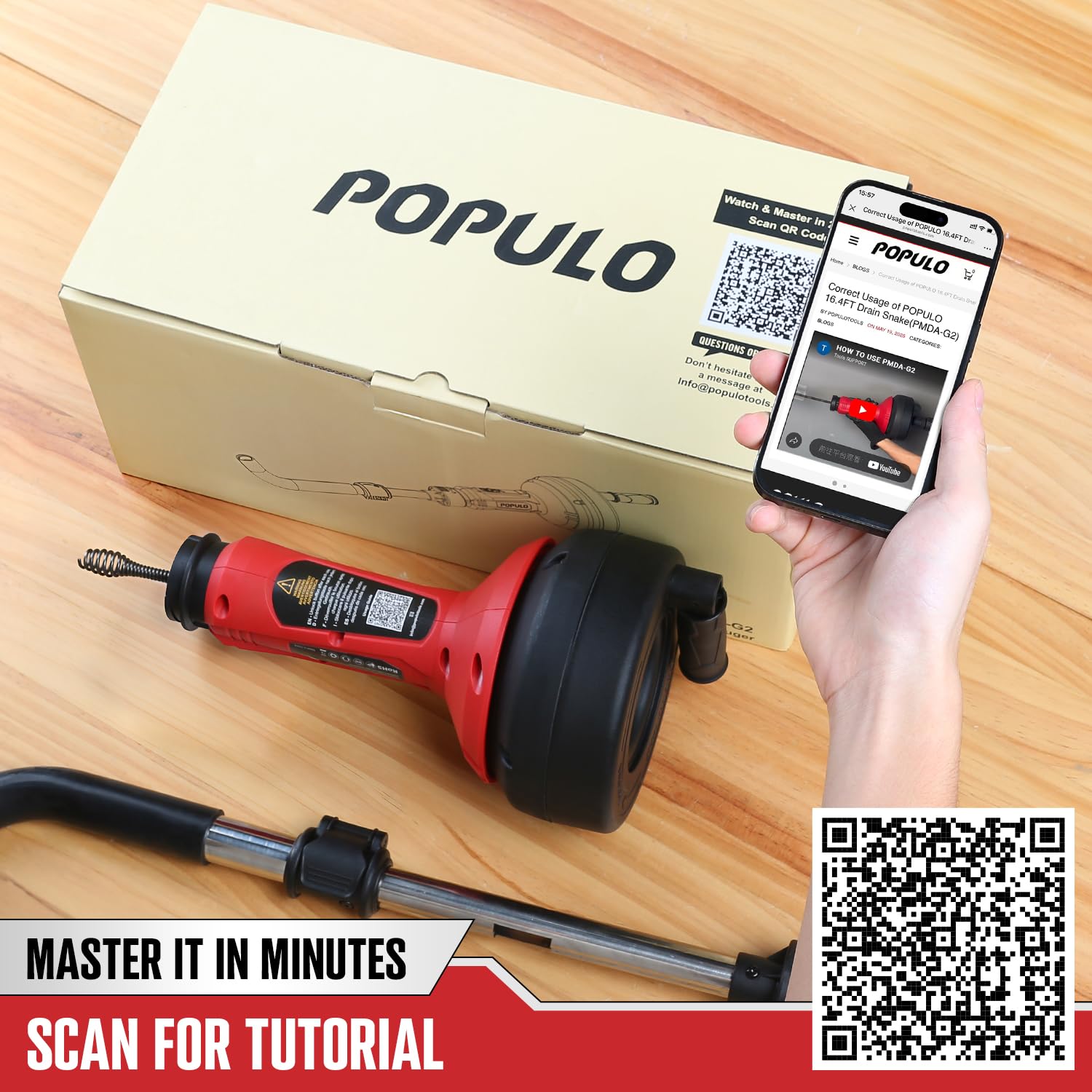 POPULO hair and soft blockage clearance for quick home fixes