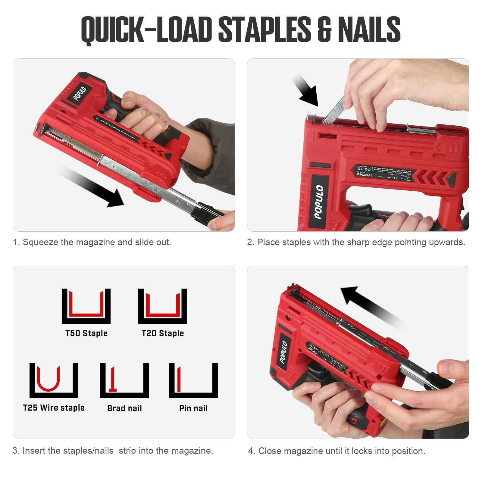 POPULO staples and nails kit supports versatile fastening