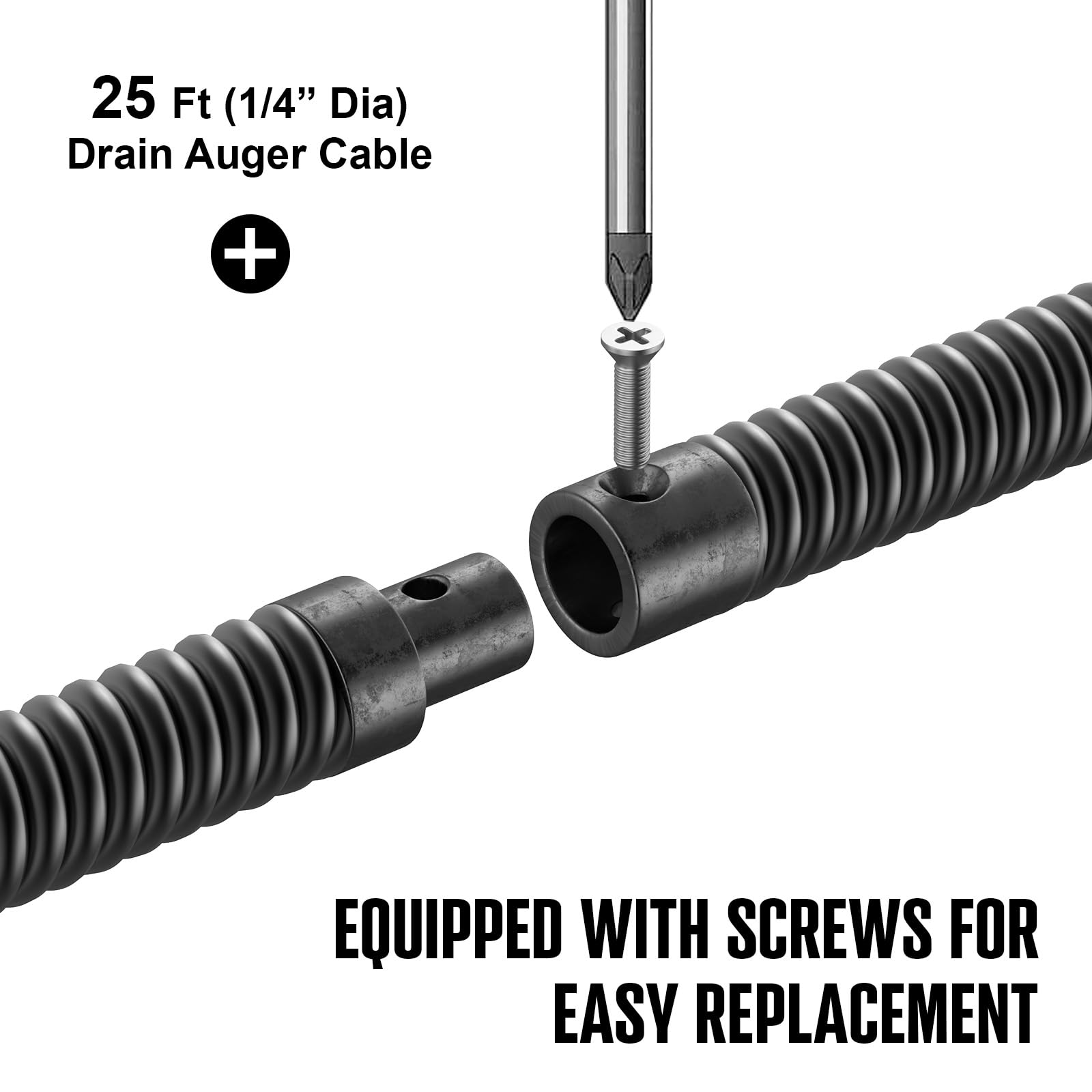 Populo versatile drain snake cable in varied configurations