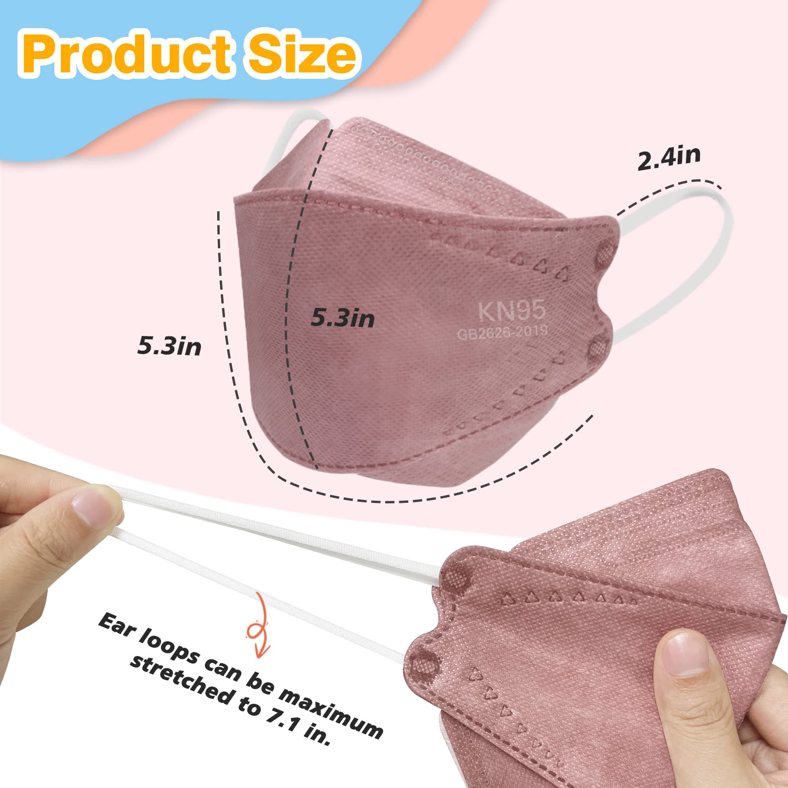 POQCCT KN95 mask shown for daily use at home, office, school, outdoors.