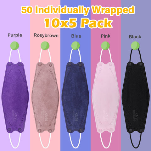 POQCCT elastic ear-loop KN95 design prioritizes comfortable long wear.