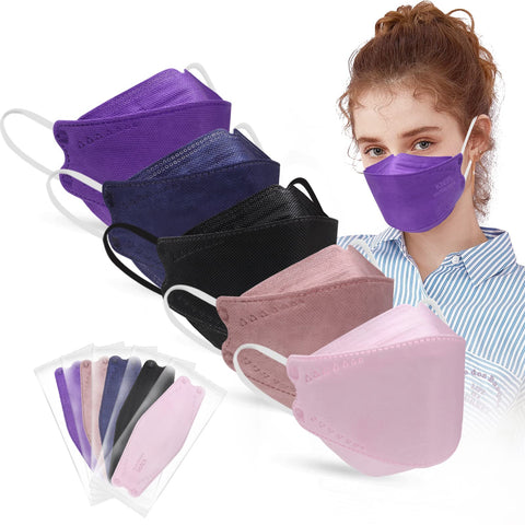 POQCCT KN95 tie-dye mask image showing colorful design for daily wear.